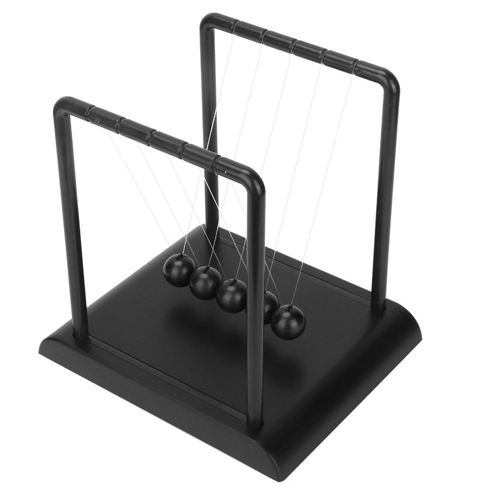 Black Pendulum Balance Balls Wooden Base Educational Decoration Toy Physics Science Toy  Desk Decor