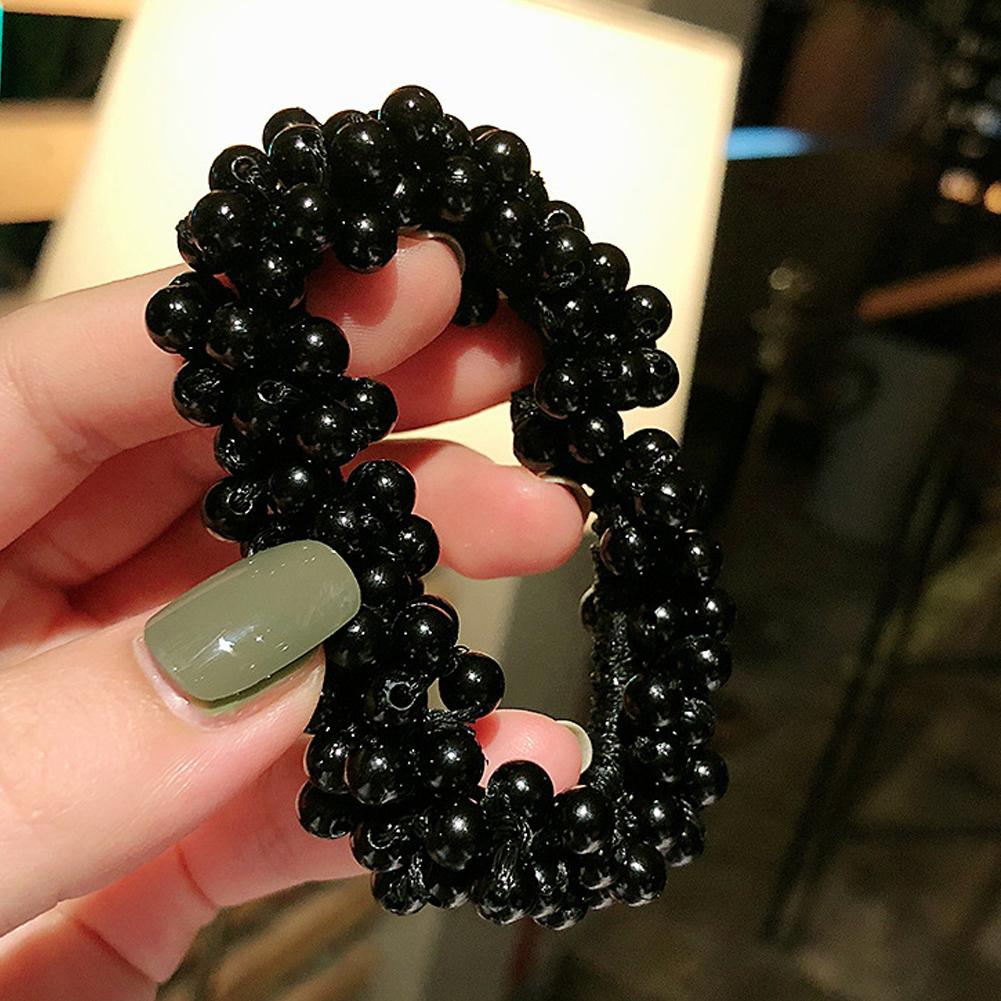 Pearl Ponytail Holder Faux Pearl Beads Elastic Hair Band for Woman