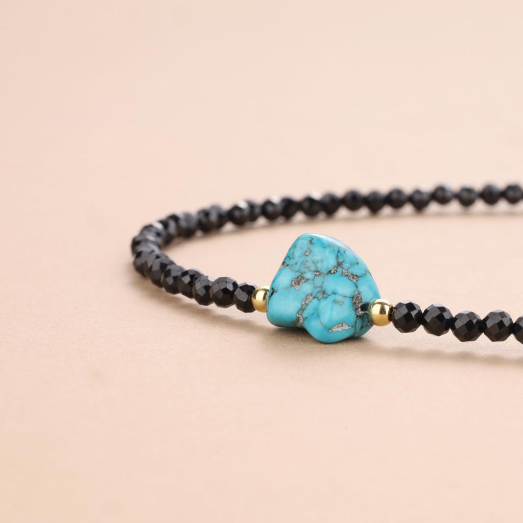 Cut Spinel Turquoise Power Stone Necklace for Women [KOAI]
