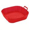 1pc of 22cm silicone air fryer oven baking plate pizza fried chicken silicone basket reusable air fryer liner accessory