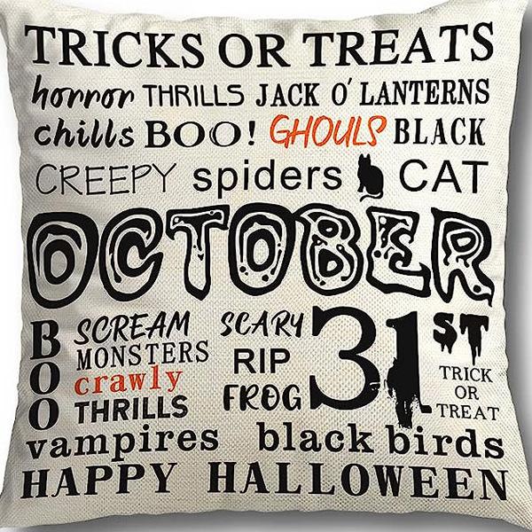 

New Funny Pumpkin Print Pillowcase Halloween Home Sofa Decoration Cushion Cover Bedside Pillow 45 * 45Cm [without core]