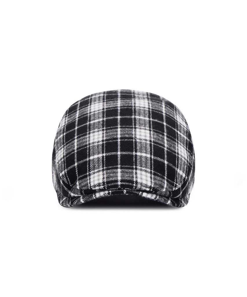 Bajal Va Square Belt Check Hunting Cap Black Check