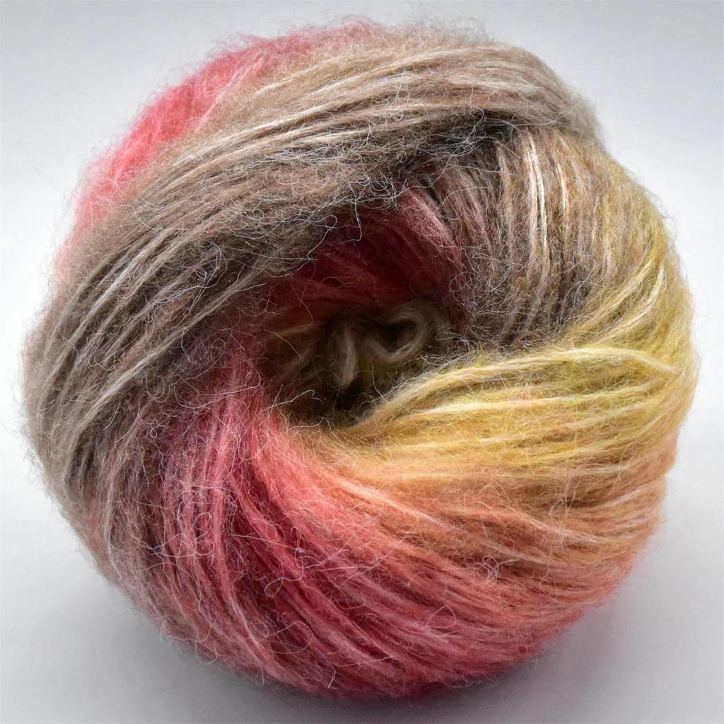6pz 300g/10,56oz Filato di Mohair Super Morbido Extra Spesso Lavorazione a Maglia Uncinetto Lana Bundle di Filati Vivaci per Sciarpe Scialli Coperte Maglioni Artigianato Fai-da-te