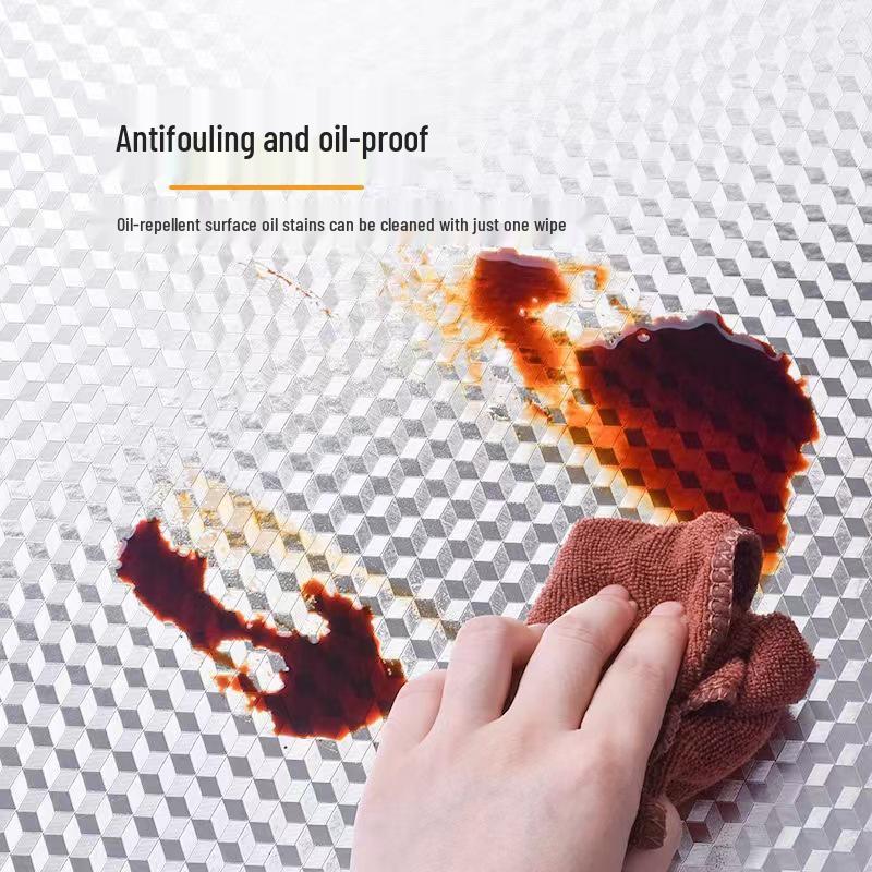 Warm Little Home Kitchen Oil-Proof Adhesive Foil Stickers: Waterproof, Stain-Resistant, High-Temperature Stove Wall Stickers