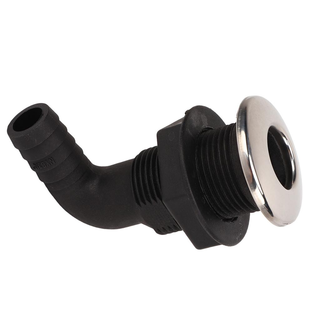 3/4in Marine Elbow Outlet Nylon Hull Hose Connector Marine Hardware Accessories Black