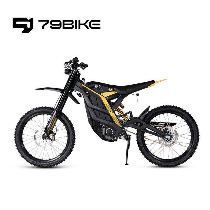 79Bike - Elektrische fiets FALCON PRO, 19" terreinbanden, 72V 35Ah-10.000W piek motor, 85 km/u, Zwart/Geel
