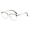 New Retro Men's Simple Wear Metal Flat Mirror Fashion Anti-blue Square Glasses Frame with Degree Frame.