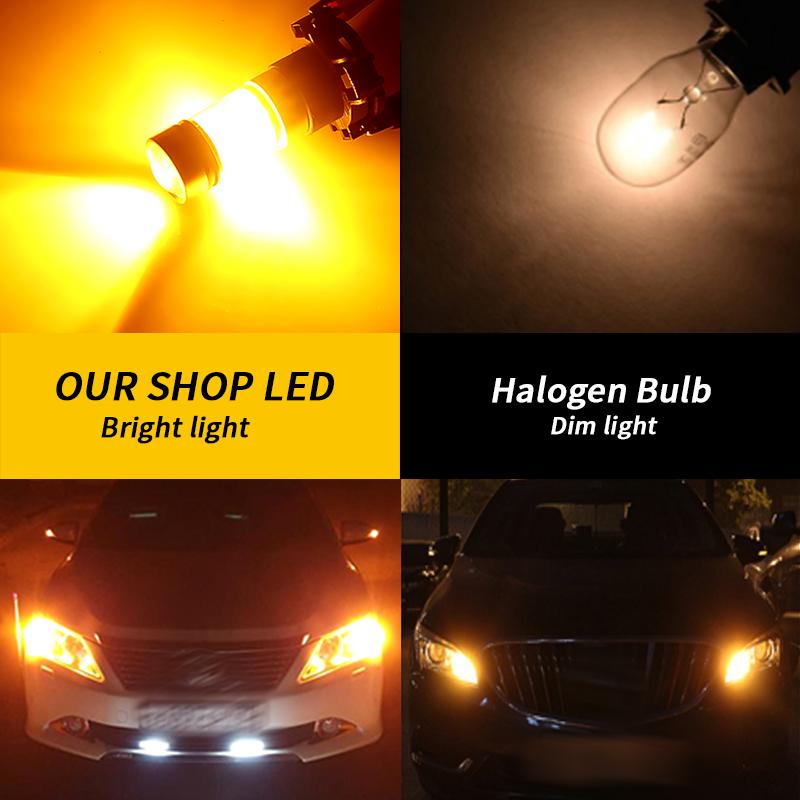 2PCS Canbus PSX24W LED Fog Lights H16(EU) 5202 Daytime Running Light 100W 6000K PS19W White/Amber Auto Driving Headlight 12V