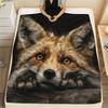 Black Fox pattern Flannel Blanket, High quality Comfortable for All Seasons, Home Decor, Warmth and Comfort, Perfect for Gifts.