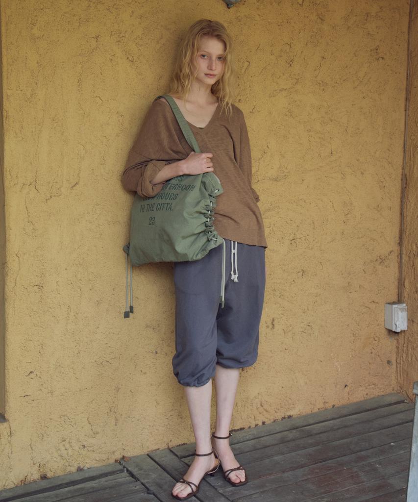 CITTA Slub Deep V-Neck Knit_Ctk270(Brown)