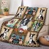 Cozy Fleece Blanket with Cute French Bulldog Design Soft for Sofa, Camping Travel All-Season Must-Have for Home Outdoor Scenes