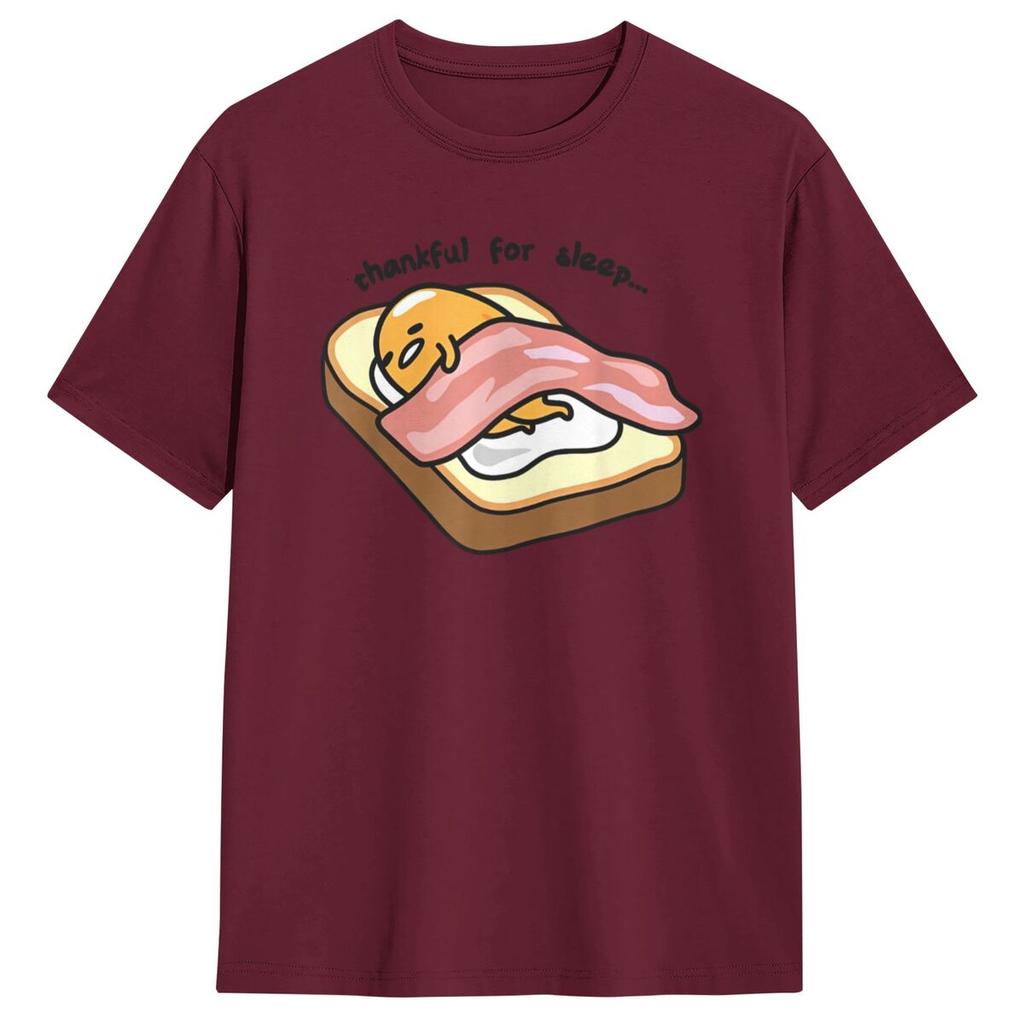 Men's Gudetama Thankful For Sleep Toasty T-Shirts 100% Cotton Top Tees Short-Sleeve T-Shirt O-Neck Harajuku Tshirt Plus Size 5XL