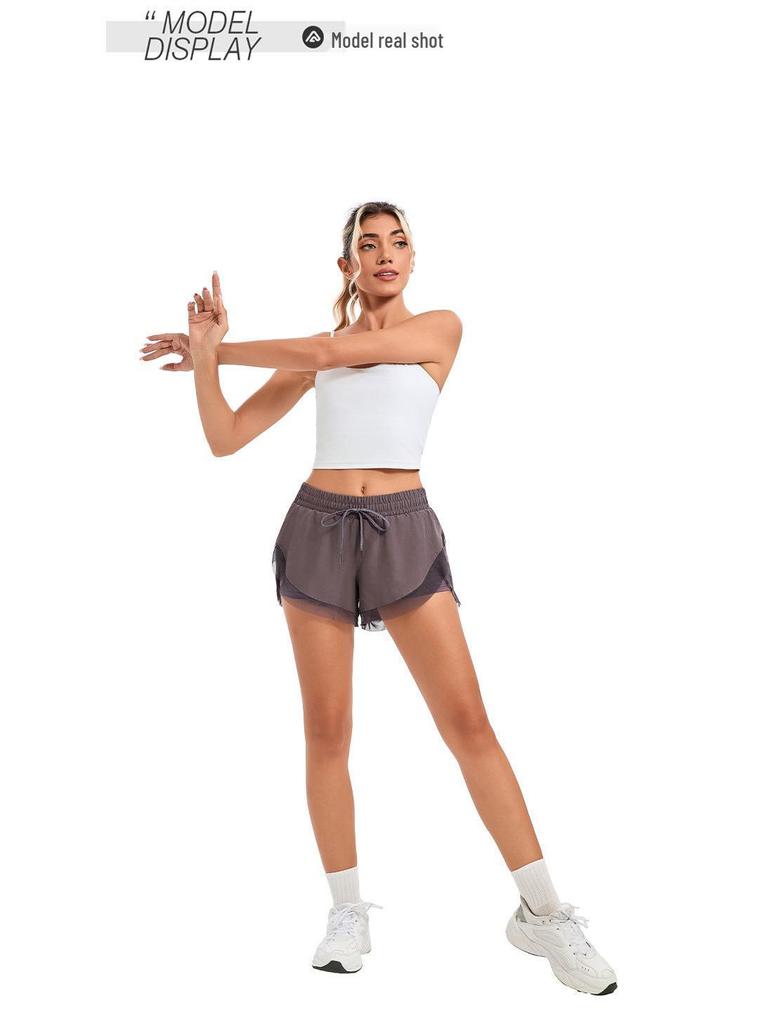 Women's Quick-Dry High-Waisted Running Shorts with Inner Lining