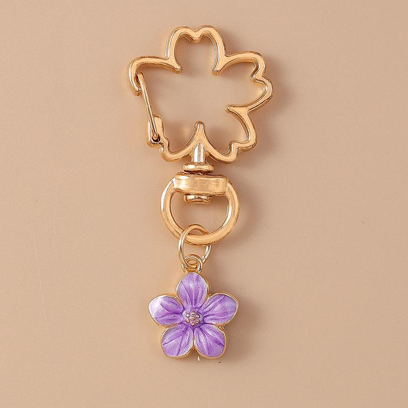 Fashion Colorful Flower Keychain for Car Key Women Men Handbag Pendant Key Rings Accessories DIY Jewelry Gifts