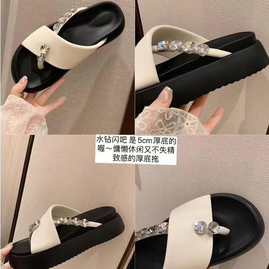 2025 neue kleine Größe 313233 Kakaopuffs, Strasssteine, Füße, Plateausandalen für den Strand, Damensandalen für den Sommer