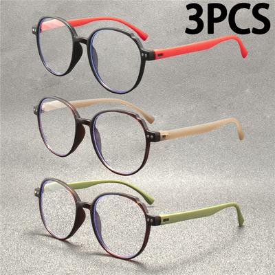 3PCS Fashion Reading Glasses Anti-Blue Light Women Men Computer Presbyopia Hyperopia Reading Eyeglasses