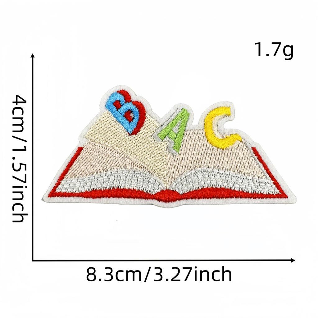 Kids' Cartoon Embroidery Patches – Kindergarten School Bus Design with Hot Melt Adhesive