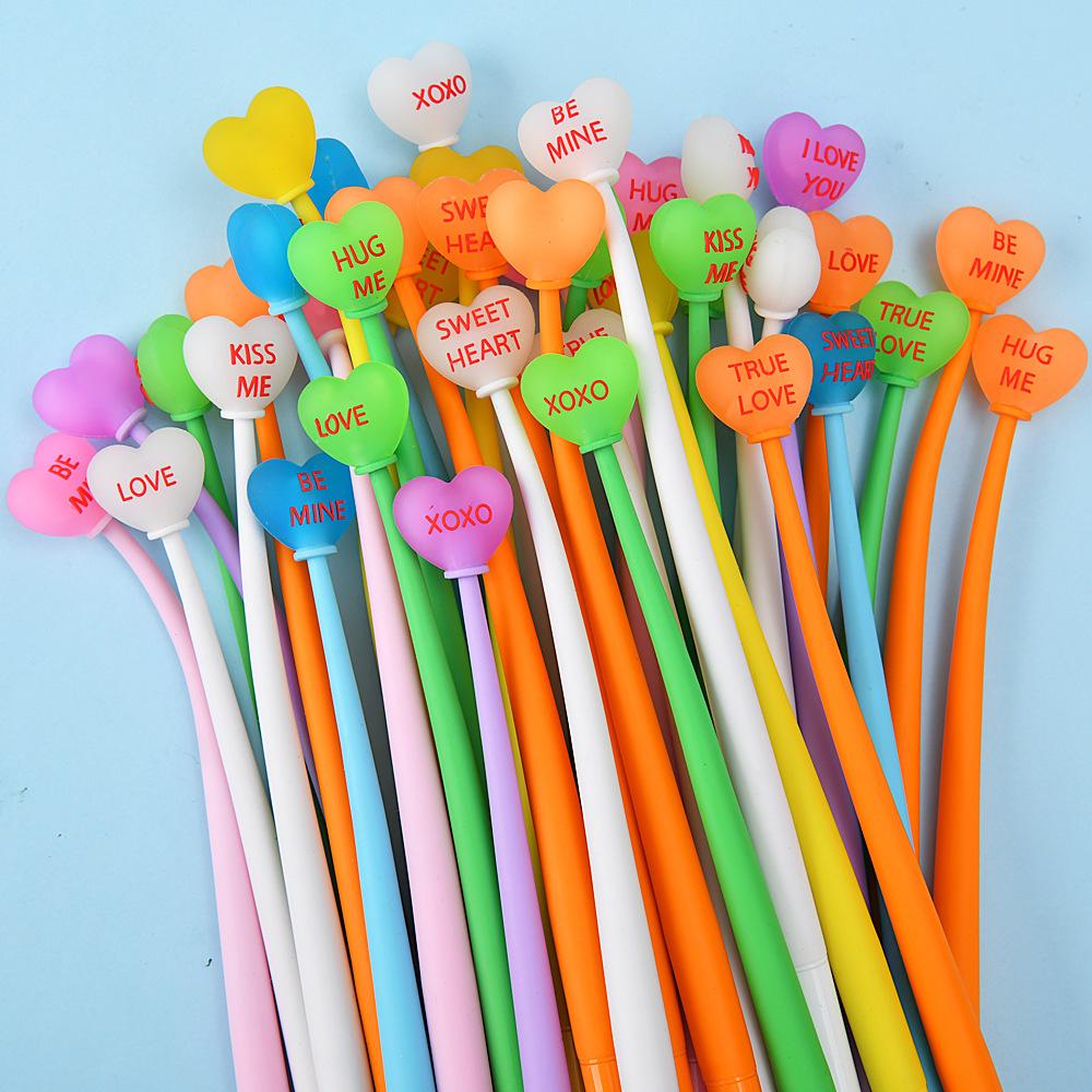 

60Pcs Heart Gel Pen Shaker Cute Valentine s Day Love Neutral Pens Diary Writing School Supplies Gift Daily Use Holiday Gift Novelty Stationery Teacher Random style