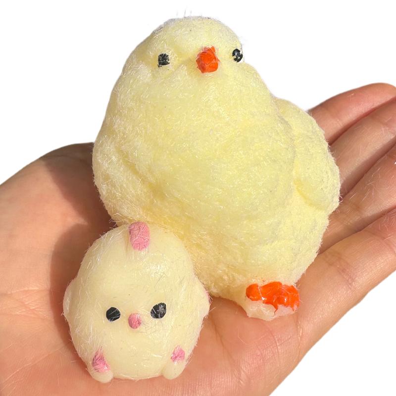 Squishy Söt Kyckling Klämleksak Supermjuk Stresslindring Mochi-leksak Tecknad Långsam Återstuds Avslappnande Fidget-leksak för Vänner Gåva