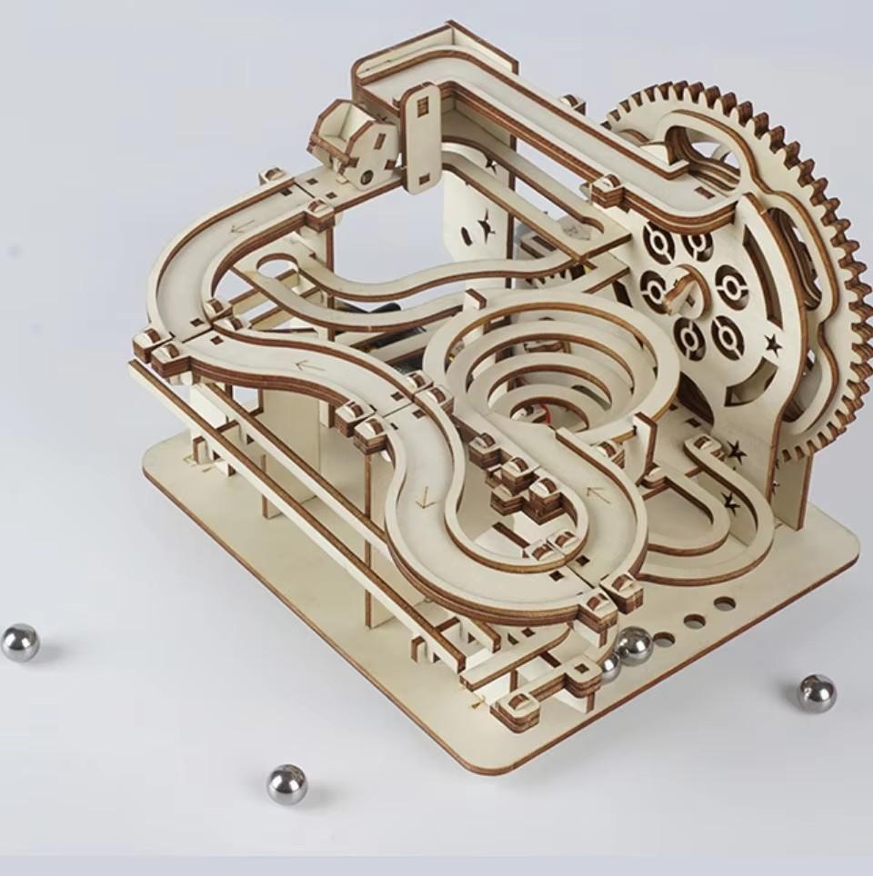 

3D Wooden Mechanical Ball Bearing Track Puzzle - DIY Assembly STEM Educational Building Kit Birthday Gift For Kids Adults