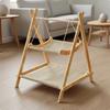 Hanging Cat Hammock Window Mount Double Bed Wooden Frame Foldable Washable Cat Cushion for Year Round Use