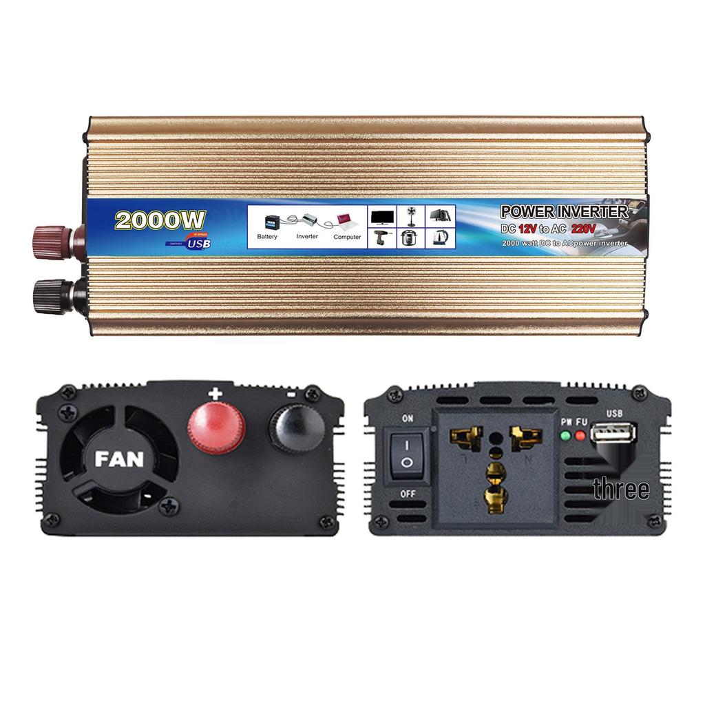 Smart Car Power Inverter 12V/24V to 220V, 500W/1000W/2000W, with USB Port