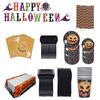 Happy Halloween Party Decoration Supplies Pumpkin Tablecover Straws Paper Plates