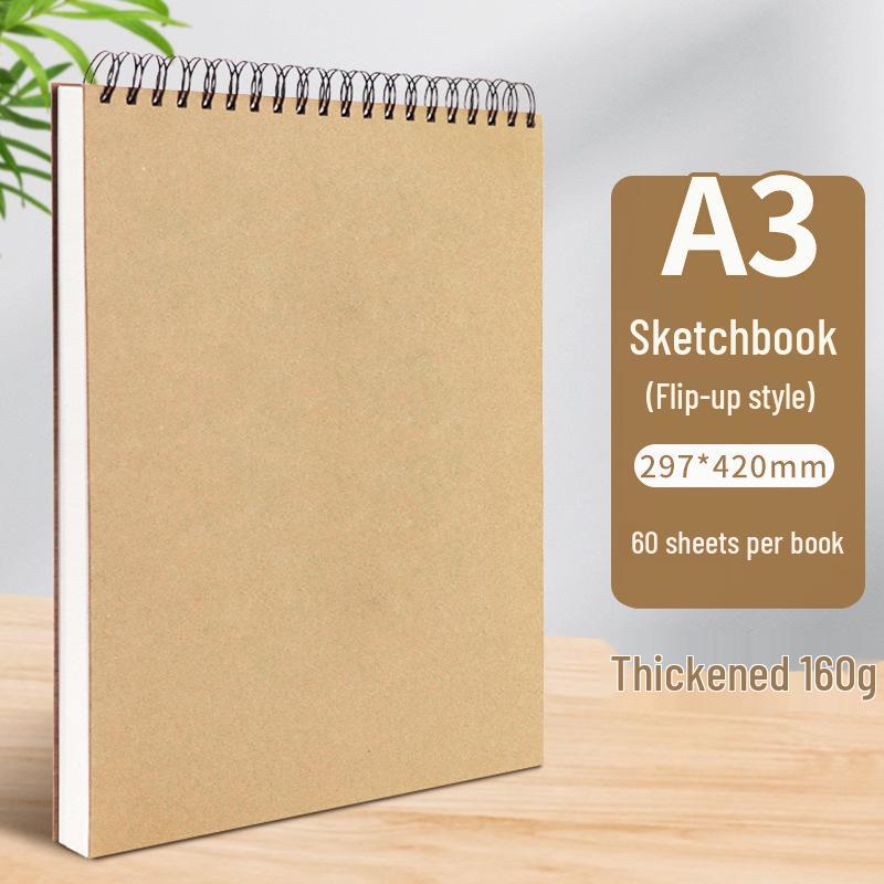 A4 Hardcover Spiral Sketchbook for Art Students & Children, A3/A4/8K Drawing Pad