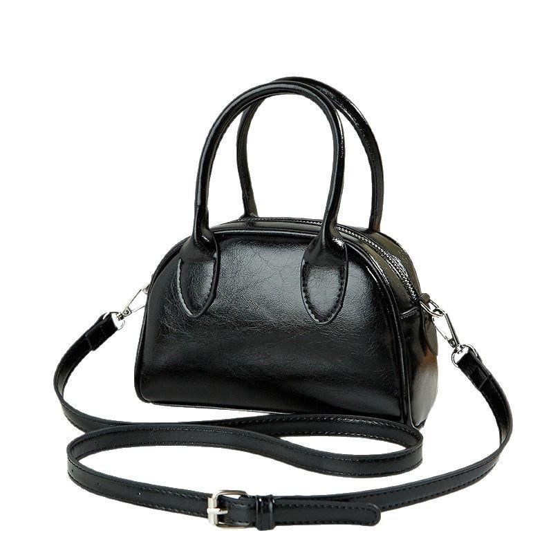 Korean INS New High-End Niche Design Boston Bag for Women Simple Versatile Handbag Crossbody Small Square Bag