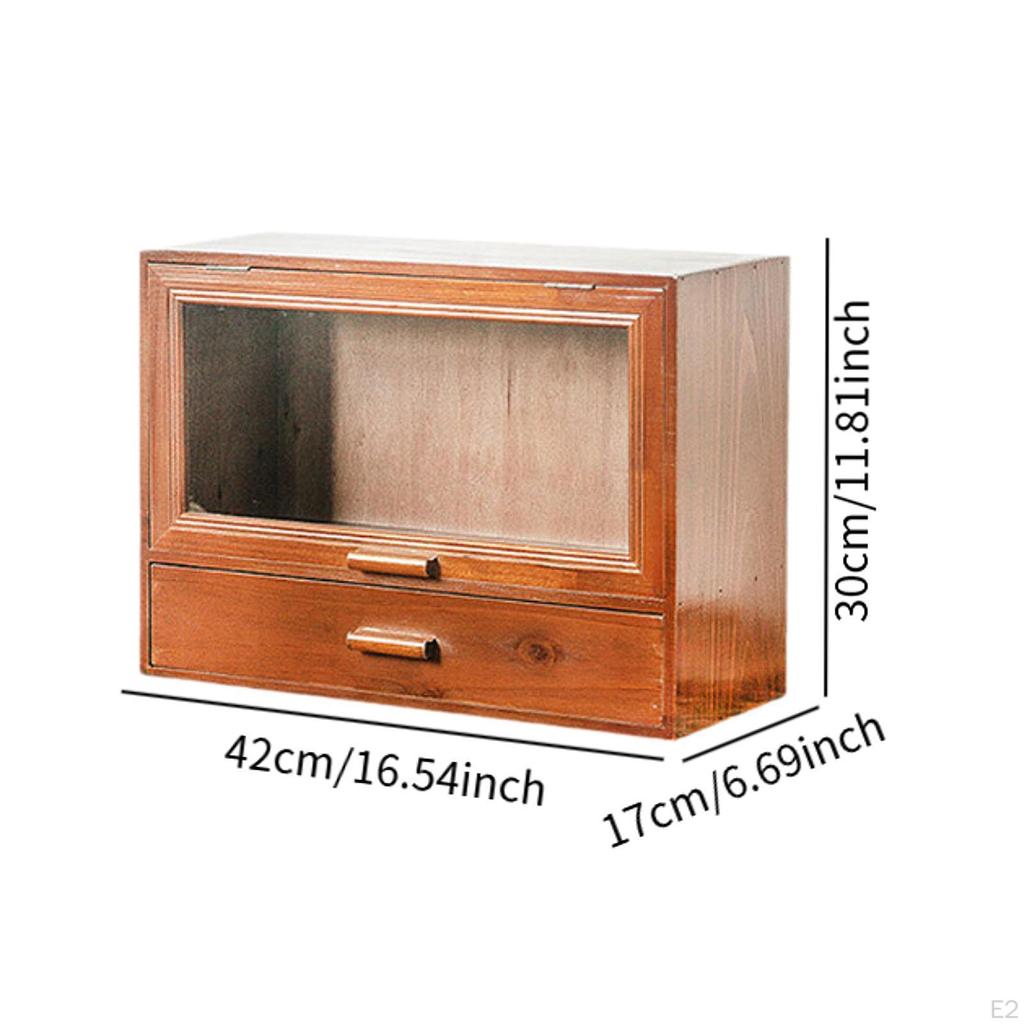 Toy Display Shelf Box Storage Stand Showcase Wooden Shelves Small Organizing Cabinet