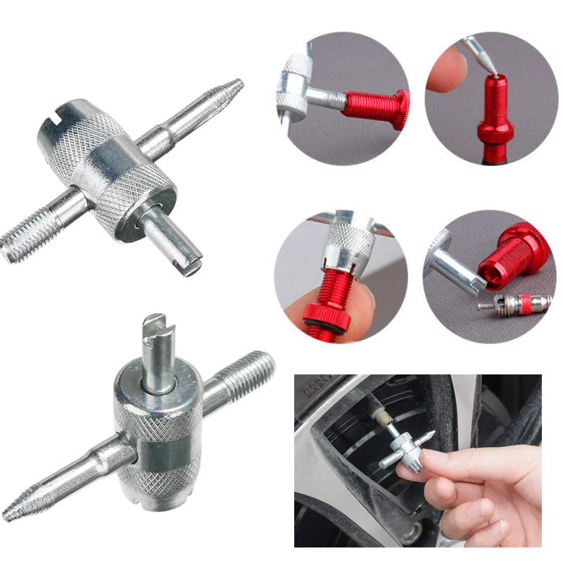 1-5PCS Tyre Valve Core Wrench Four-in-One Tyre Valve Core Screwdriver Universal Deflation Switch Automotive Tyres Repair Tool