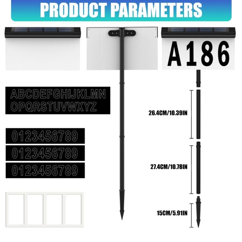 Solar Powered Illuminated Address Plaque Features High Visibilities Number for Night Use and Weatherproofed
