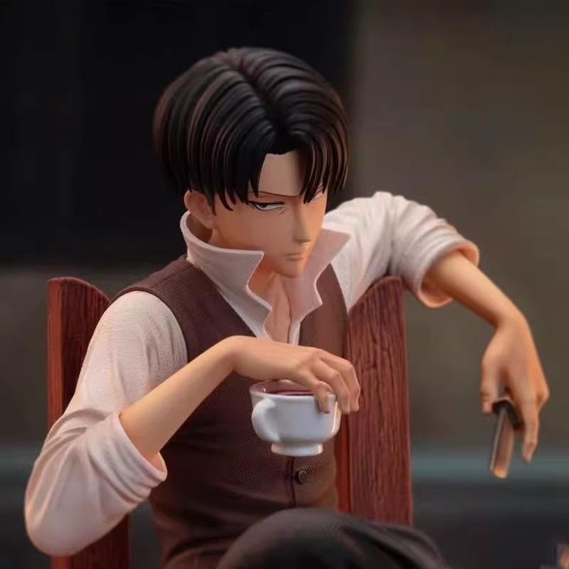 19cm Anime Útok titánů Figurky Levi Ackerman Figurka Model v sedě Hračky Předprodej Socha GK Figurka Ozdoba Dárky