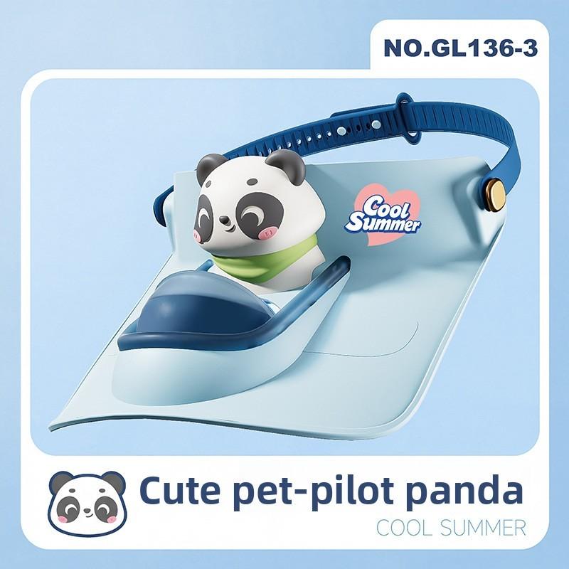 Cartoon Cute Pet Neck Fan With Usb Rechargeable Noleaf Design For Kids Personal Cooling