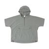 Intercrew Women'S Hooded Short Sleeve Woven Anorak Khaki Ita2Uj56Akh