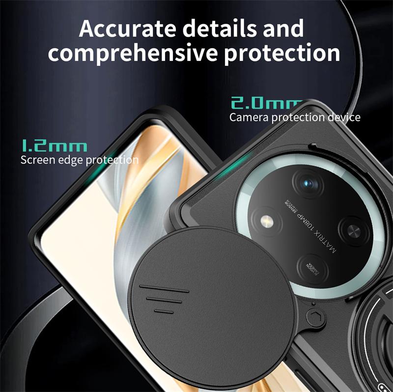 Armor Funda For Honor Magic7 Lite 5G Case Magnetic Holder Ring Stand Phone Cases For Honor Magic 7 Lite Slide Lens Protect Cover