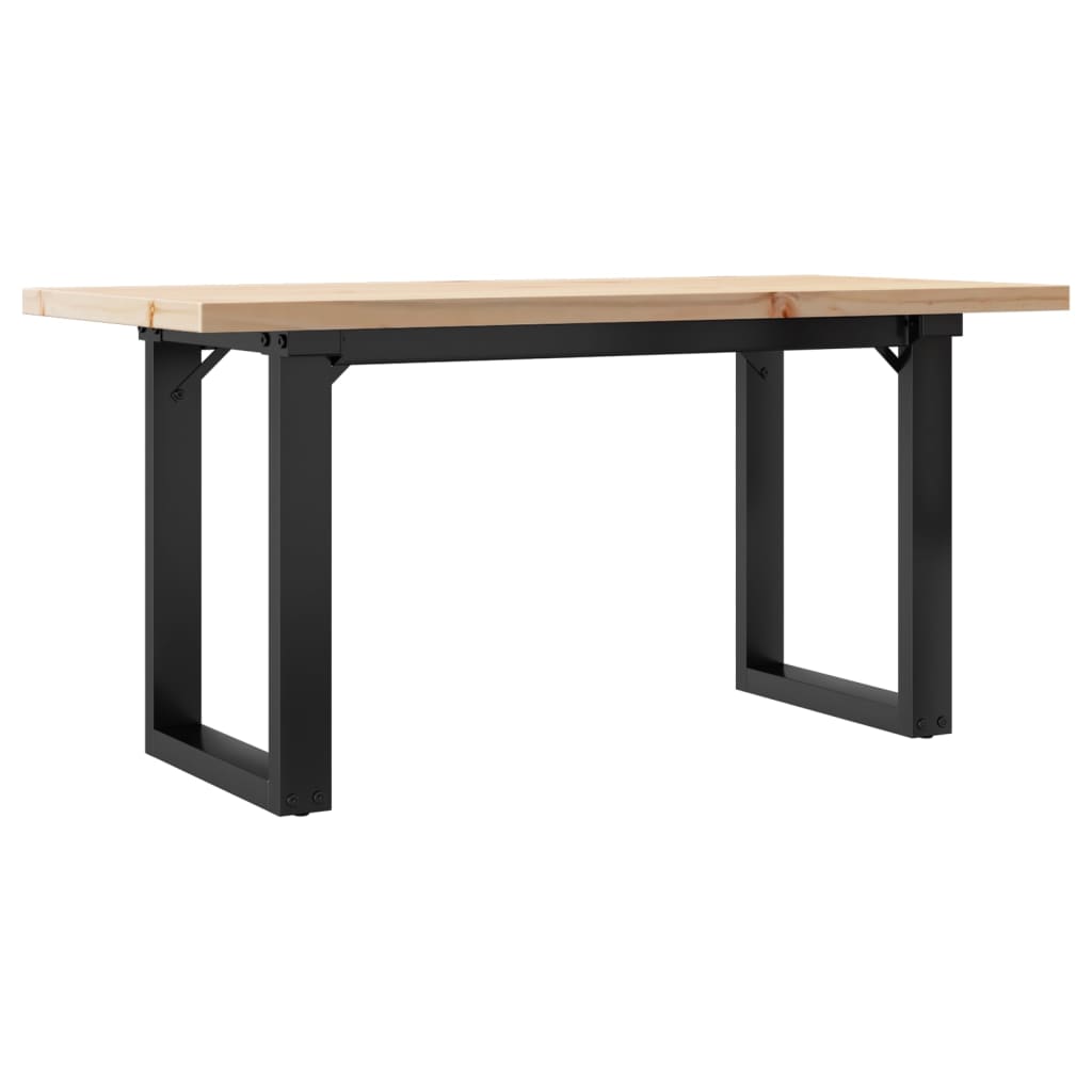 Coffee Table with O Shaped Frame 100 x 50 x 45.5 cm Solid Pine Wood Steel