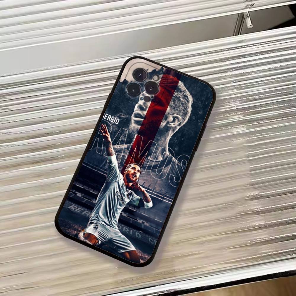 Football Support S-Sergio Ramos Phone Case For iPhone 17,16,15,14,13,12,11 Plus,Pro Max,XS,Soft Silicone Black Cover
