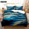 3PCS Ink Painting Bedding Sets Home Bedclothes Super King Cover Pillowcase Comforter Textiles Bedding Set