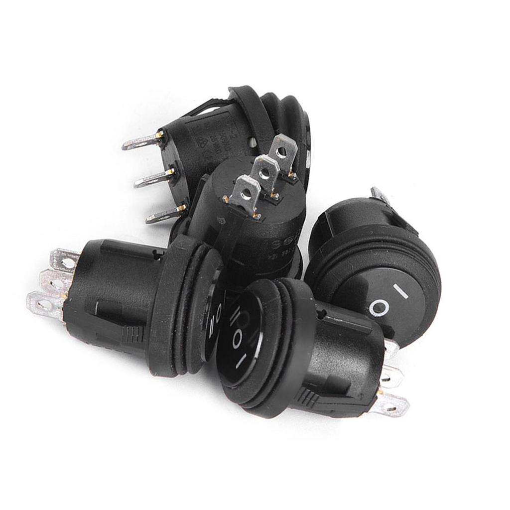 5pcs 3 Position ON OFF ON Black Round Rocker Switch 3 Pin 10A 125V 6A 250V