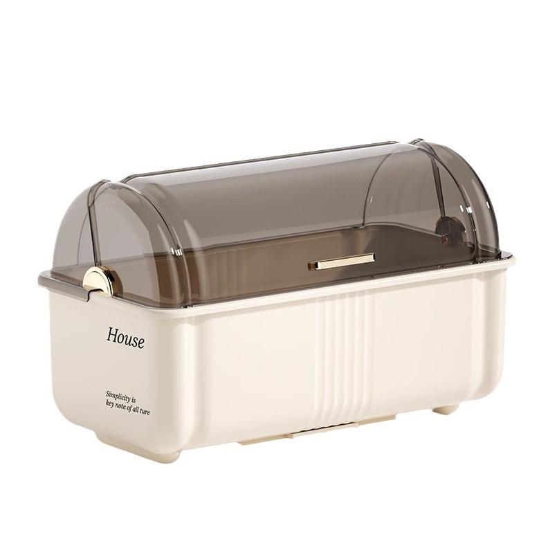 Kitchen Dish Rack Cabinet with Lid for Plates, Bowls, and Chopsticks