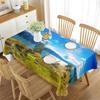Tablecloth Landscape Waterproof Rectangle Table Cover House Amazing View Countryside Great for Parties, Holiday Dinner, Wedding