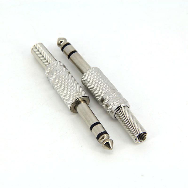 6.35MM Male Mono Stereo Audio Jack Plug 6.3 6.35 Connector Welding Solder for HeadPhone Stereo 1/4" 6.35mm 2 3 Pole 6.5 Plug