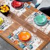 Fall Pumpkins Maple Leaf Placemats Party Decor Washable Thanksgiving Autumn Harvest Kitchen Dining Table Mats Autumn Decorations