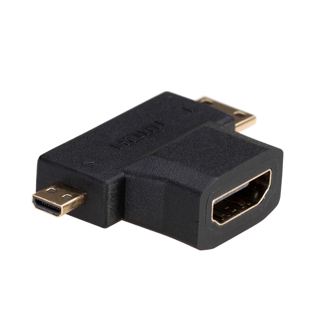 Adapter HDMI 1.4 mini HDMI micro HDMI Akyga AK-AD-23 Przejściówka 2w1 telewizor