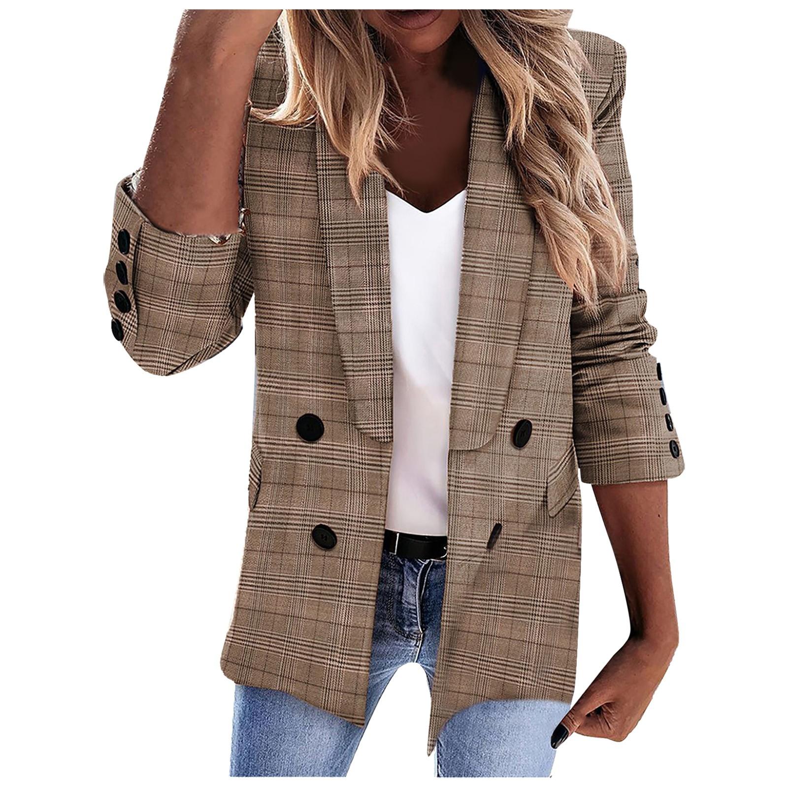 

Женский повседневный модный свободный костюм с длинными рукавами и лацканами с принтом, кардиган, куртка, пальто XL хаки