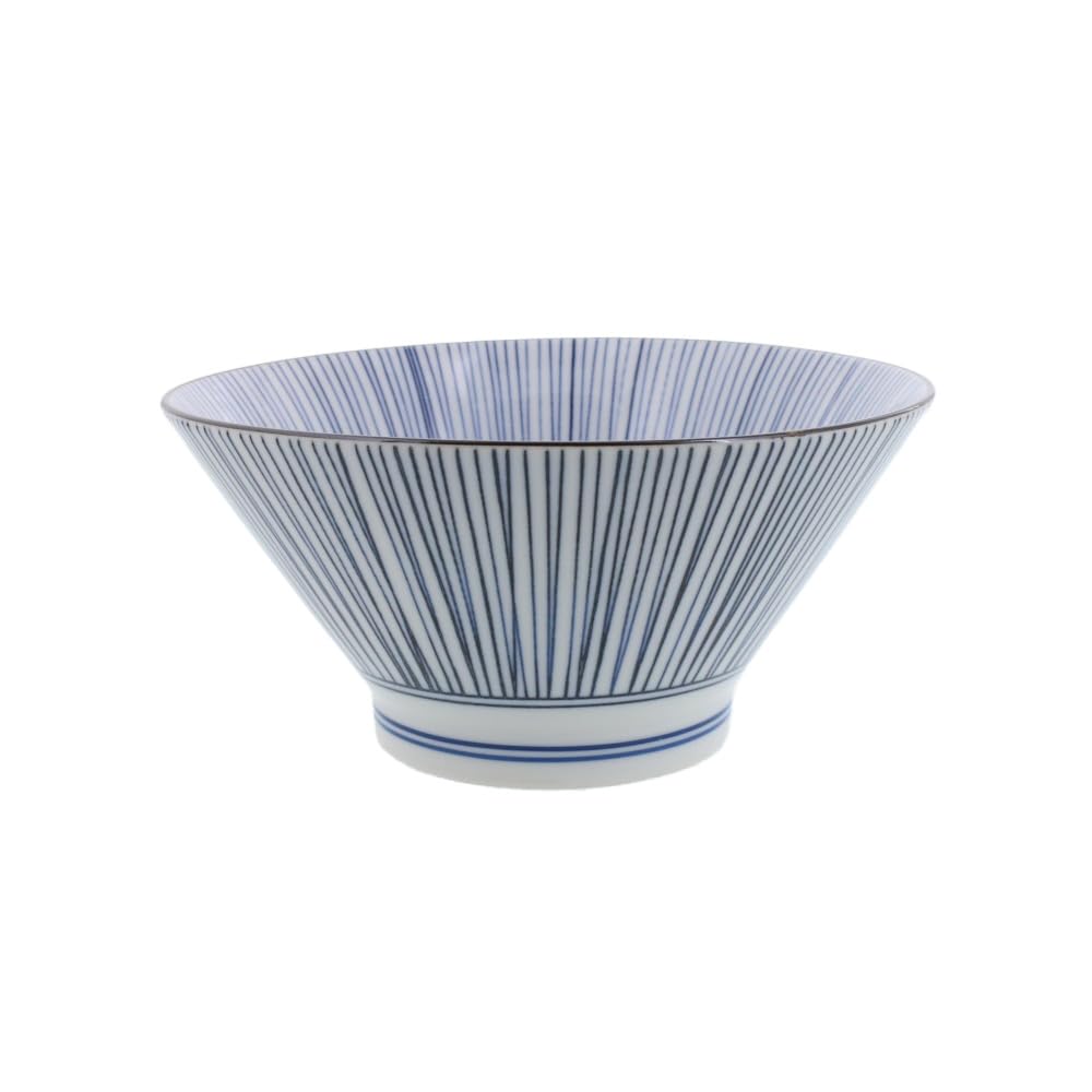 

EAST table Большая трапециевидная тонкая миска Токуса, Сделано в Японии, Подходит для микроволновой печи и посудомоечной машины, Узор, 19 см, Полосатая, 17-036-04, Япония,