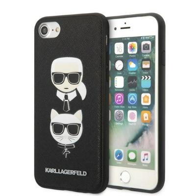 Karl Lagerfeld KLHCI8SAKICKCBK iPhone7/8 / SE 2020 / SE 2022 Black/black Hardcase Saffiano Karl&Choupette Head