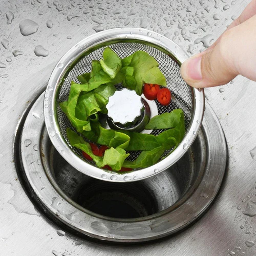 Universal Sink Drain Filter – Stainless Steel Mesh Catcher for Kitchen & Bathroom,Catches Hair,Food Scraps,Debris, Reusable,Easy To Clean, Anti-Clog