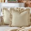 100% Cotton Ruffle Pillow Cover Soft Cotton Ruffle Pillowcase Rustic Boho Farmhouse Modern Home Decor for Bed Sofa Living Room